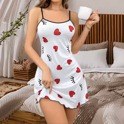 Cartoon Print Suspender Sleepwear